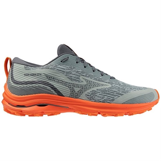 Mizuno WAVE RIDER GTX Кроссовки беговые Серый/Оранжевый - фото 295027