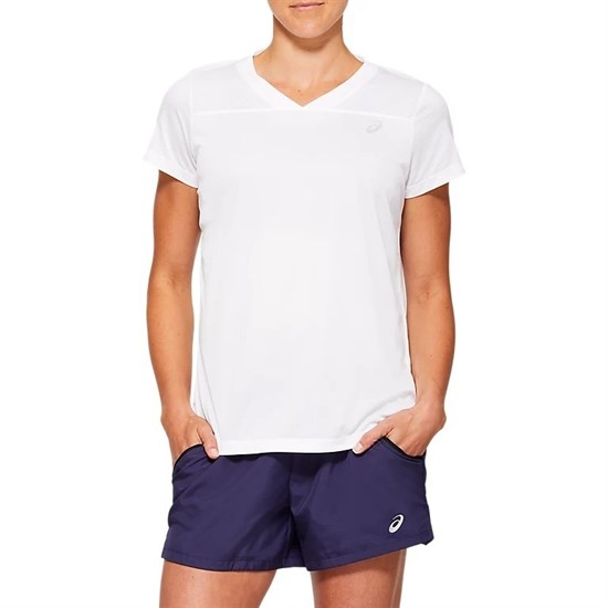 Asics PRACTICE W SS TEE (W) Футболка теннисная женская Белый - фото 295044