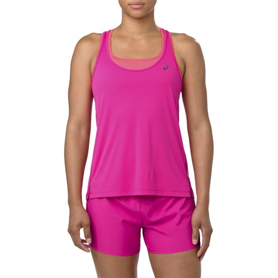 Asics LOOSE TANK (W) Майка беговая женская Ярко-розовый - фото 296564