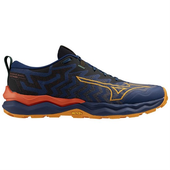 Mizuno WAVE DAICHI 8 Кроссовки беговые Темно-синий/Желтый - фото 296789