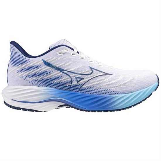 Mizuno WAVE RIDER 28 Кроссовки беговые Белый/Темно-синий - фото 296813