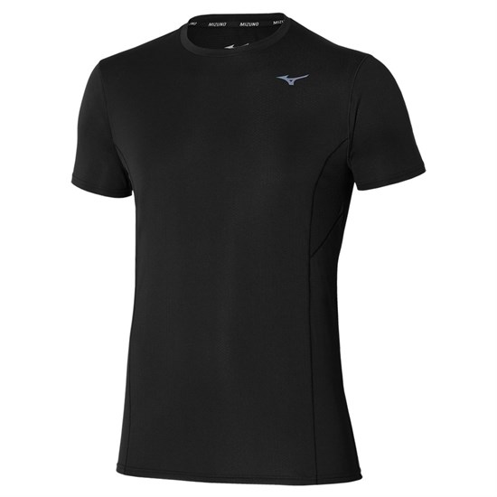 Mizuno DRYAEROFLOW TEE "BLACK" Футболка беговая Черный/Серый - фото 296822