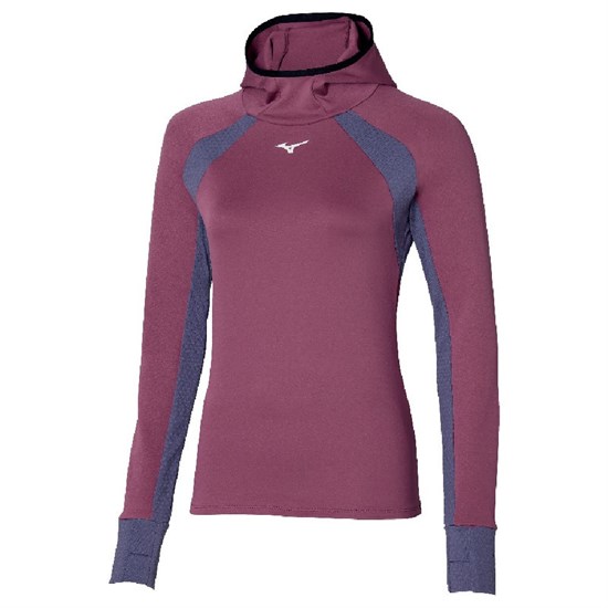 Mizuno WARMALITE HOODED LS (W) "VIOLET QUARTZ" Утепленный лонгслив с капюшоном женский Фиолетовый - фото 296885