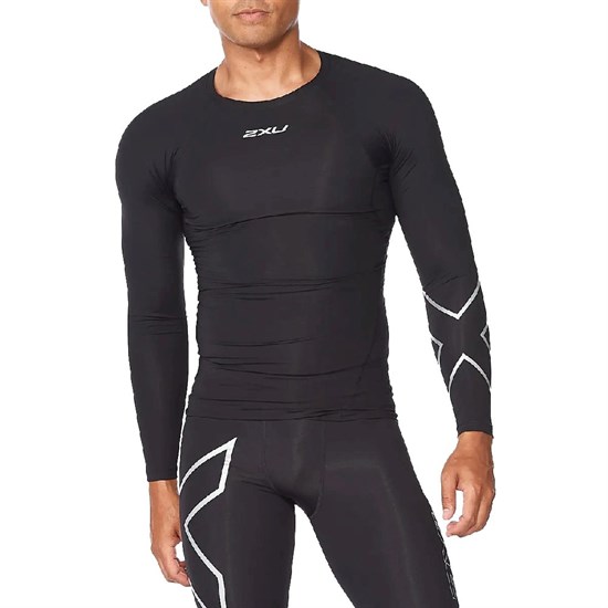 2XU CORE COMPRESSION L/S Компрессионный лонгслив Черный/Серебристый - фото 297323