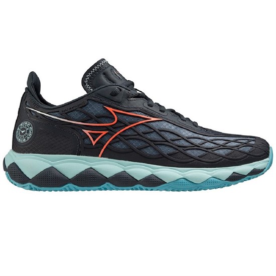 Mizuno WAVE EXCEED LIGHT 2 CC Кроссовки теннисные Черный/Оранжевый - фото 298376