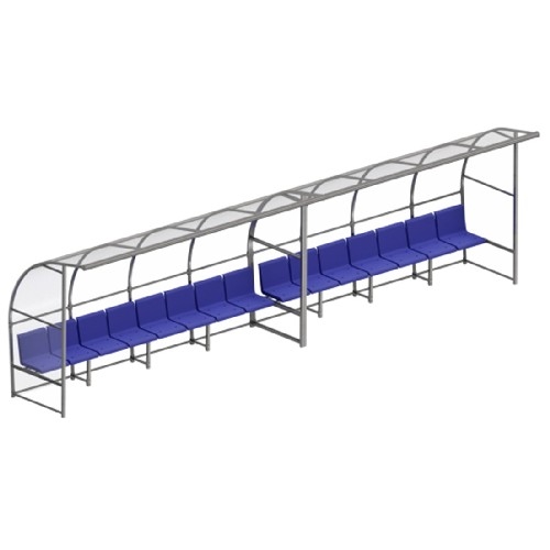 Sportwerk SpW-SZ-15C Скамейка для запасных игроков с навесом на 15 посадочных мест - фото 298951