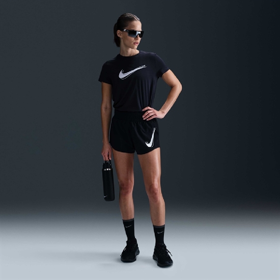 Nike ONE DRI-FIT MID-RISE BRIEF-LINED RUNNING SHORTS (W) Шорты беговые женские Черный - фото 306196