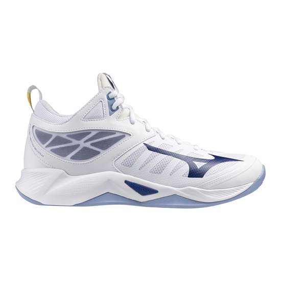 Mizuno WAVE DIMENSION MID Кроссовки волейбольные Белый/Темно-синий - фото 307364