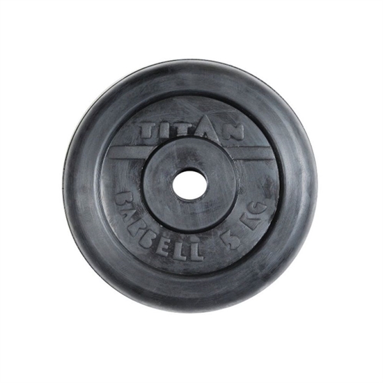 Rusbrand 16082 Диск стальной обрезиненный 5,0 кг, внутренний диаметр 26 мм - фото 310457