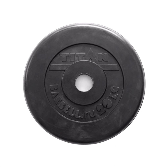 Rusbrand 16088 Диск стальной обрезиненный 20 кг, внутренний диаметр 26 мм - фото 310459