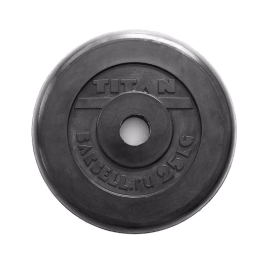 Rusbrand 16093 Диск стальной обрезиненный 25 кг, внутренний диаметр 26 мм - фото 310461