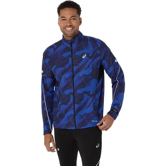 Asics ROAD LITE-SHOW PACKABLE JACKET Куртка беговая ветрозащитная Синий/Черный - фото 315362