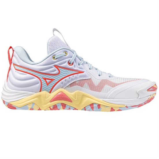 Mizuno WAVE MOMENTUM ELITE (W) Кроссовки волейбольные женские Белый/Красный - фото 315633