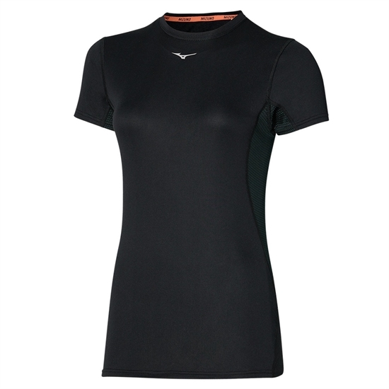 Mizuno MID WEIGHT-LIGHT T-SHIRT (W) Футболка утепленная женская Черный - фото 316555