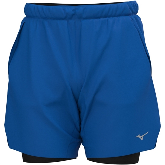 Mizuno CORE 7.5IN 2IN1 SHORT Шорты беговые Синий - фото 316595
