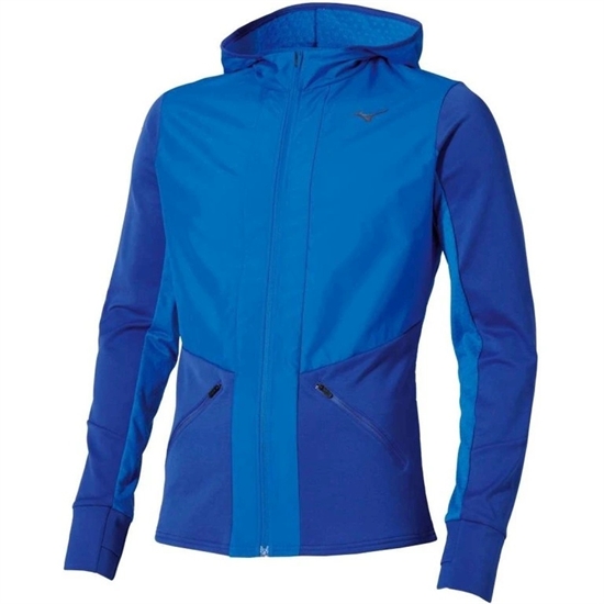 Mizuno ACTIVE WARMALITE HYBRID FULL ZIP HOODED LS TOP Утепленный лонгслив с капюшоном Синий - фото 316599