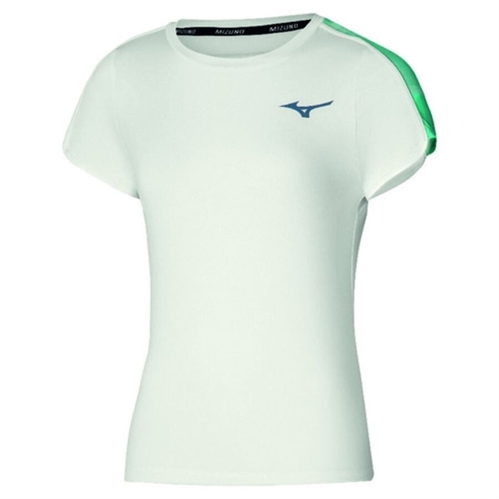 Mizuno FRONTIER T-SHIRT (W) Футболка теннисная женская Белый/Голубой - фото 317228