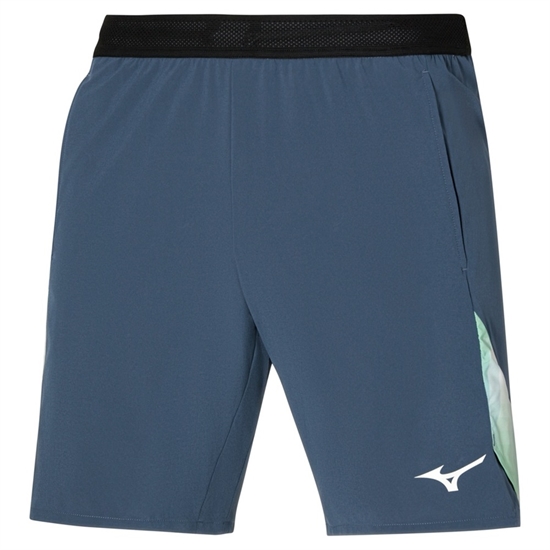 Mizuno FRONTIER 8 IN AMPLIFY SHORT Шорты теннисные Темно-синий/Зеленый - фото 317278