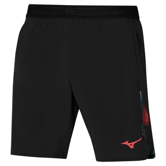 Mizuno FRONTIER 8 IN AMPLIFY SHORT Шорты теннисные Черный/Оранжевый - фото 317282