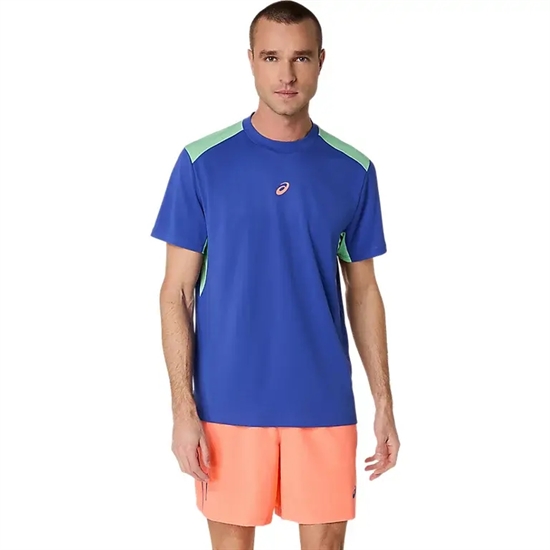 Asics PADEL COURT SS TOP Футболка для падела Синий/Зеленый - фото 317684