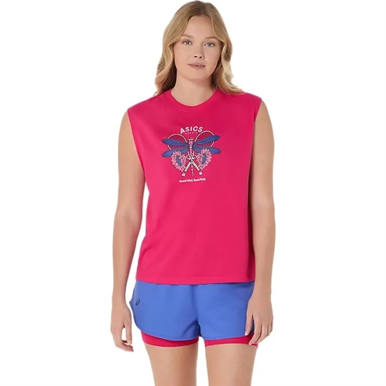 Asics GAME SEASONAL GRAPHIC TOP (W) Майка теннисная женская Розовый - фото 317713