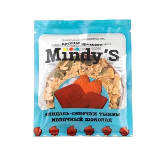 Mindy'S Печенье ореховое энергетическое 30г Миндаль-Семечки тыквы-Молочный шоколад - фото 317883
