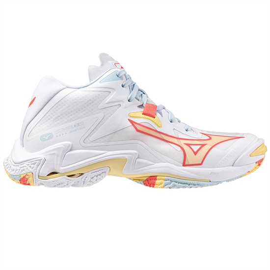 Mizuno WAVE LIGHTNING Z8 MID (W) Кроссовки волейбольные женские Белый/Оранжевый - фото 318516
