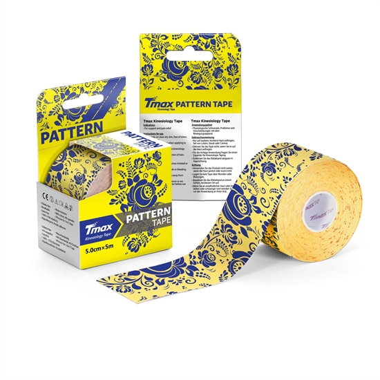 Tmax PATTERN 5см×5м Кинезиотейп Желтый - фото 320710