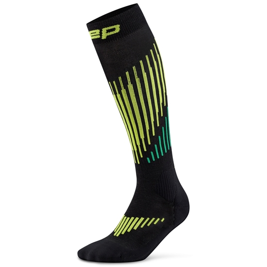 CEP CORE RUN MERINO TALL COMPRESSION SOCKS (W) Компрессионные гольфы женские Черный/Желтый - фото 321452