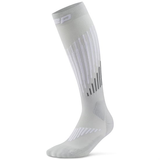CEP CORE RUN MERINO TALL COMPRESSION SOCKS (W) Компрессионные гольфы женские Серый/Белый - фото 321464