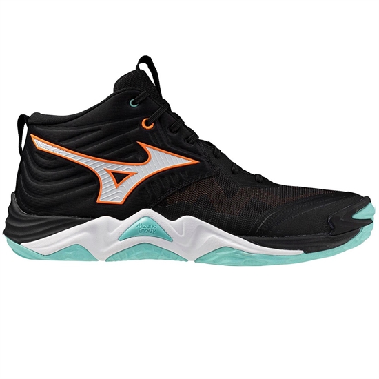 Mizuno WAVE MOMENTUM ELITE MID Кроссовки волейбольные Черный/Мятный - фото 322141