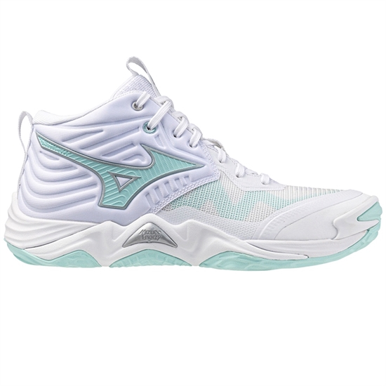 Mizuno WAVE MOMENTUM ELITE MID (W) Кроссовки волейбольные женские Белый/Мятный - фото 322146