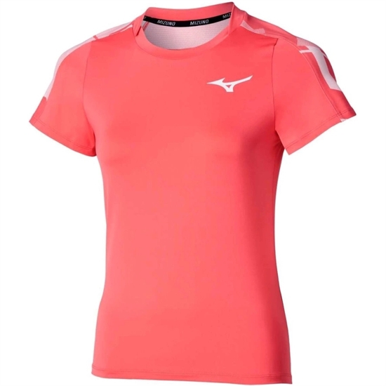 Mizuno DAYBREAKERS PRINTED TEE (W) Футболка теннисная женская Розовый - фото 322192