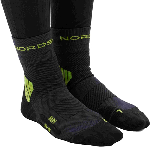 Nordski RUN ALL YEAR BLACK/LIME Носки высокие Черный/Зеленый - фото 322570