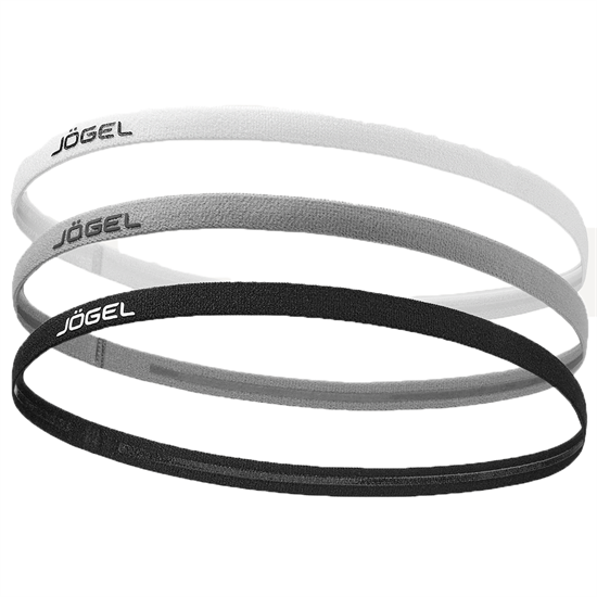 Jögel CAMP TRAINING HEADBANDS 3 PACK Резинки спортивные на голову Черный/Серый/Белый - фото 325748