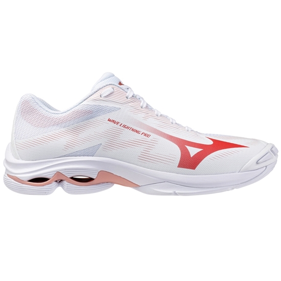 Mizuno WAVE LIGHTNING PRO (W) Кроссовки волейбольные женские Белый/Красный - фото 326762