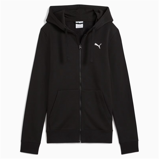 Puma ESS FULL-ZIP FLEECE HOODIE (W) Куртка беговая женская Черный - фото 328086