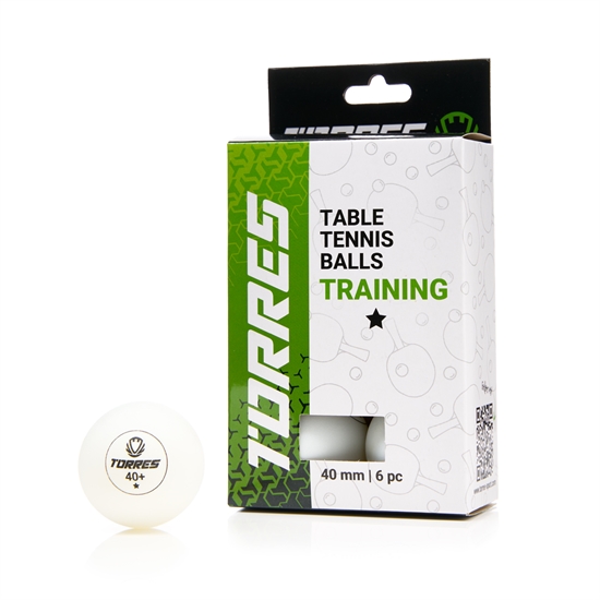 Torres TRAINING 1* (TT23015) Мячи для настольного тенниса (6 шт) Белый - фото 328714