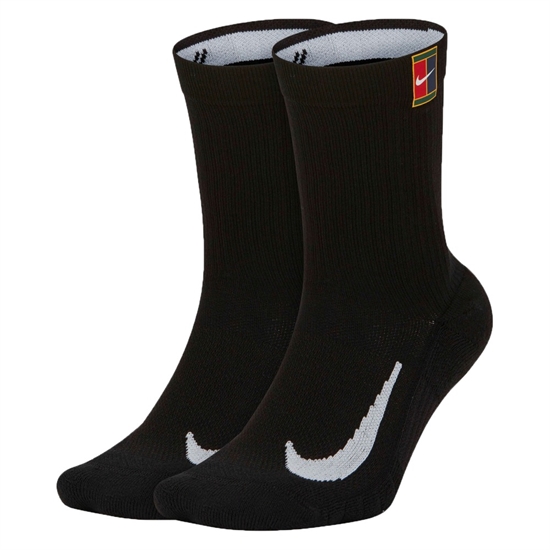 Nike COURT MULTIPLIER CUSHIONED CREW SOCKS Носки теннисные (2 пары) Черный/Белый - фото 329971