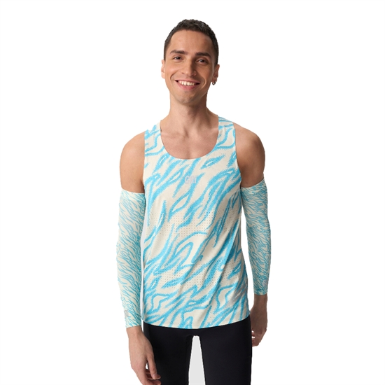 Gri SS26-02M-MB СТАРТ Майка беговая Молочный/Голубой - фото 330324