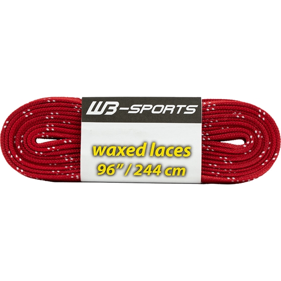 Warrior LACES WAX Шнурки для коньков с восковой пропиткой 244см Красный - фото 331137