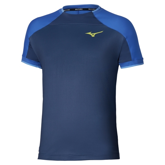 Mizuno STRAGAZER GRAPHIC SHORT SLEEVE TEE Футболка теннисная Темно-синий/Синий - фото 334048
