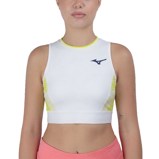 Mizuno STRAGAZER CROP TOP (W) Майка теннисная женская Белый - фото 334061