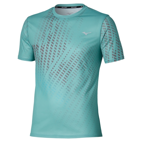 Mizuno GRAPHIC SHORT SLEEVE TEE Футболка беговая Голубой - фото 334067