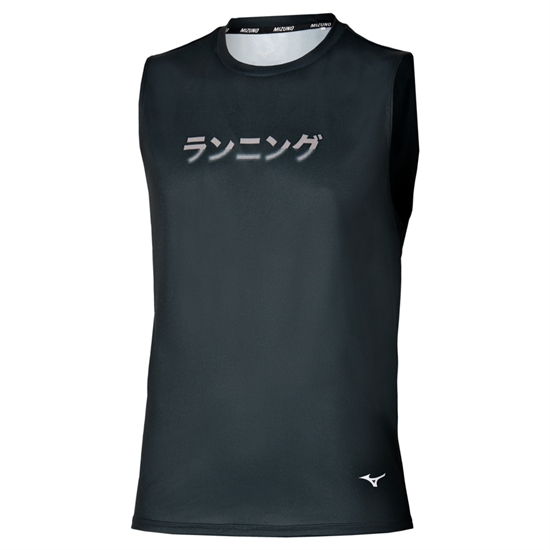 Mizuno CORE GRAPHIC SLEEVELESS Майка беговая Черный - фото 334071