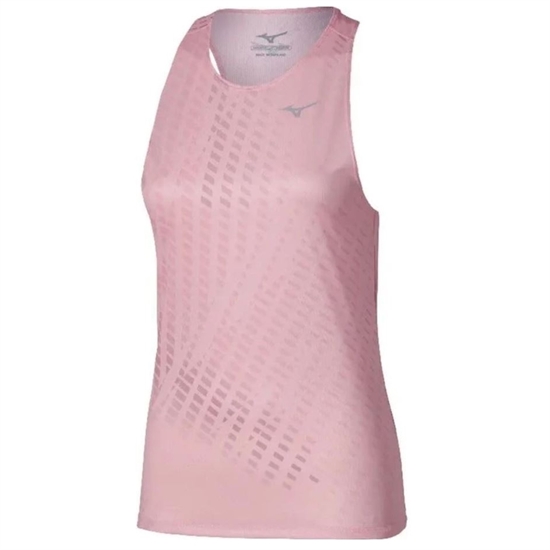 Mizuno CORE GRAPHIC TANK TOP (W) Майка беговая женская Розовый - фото 334113