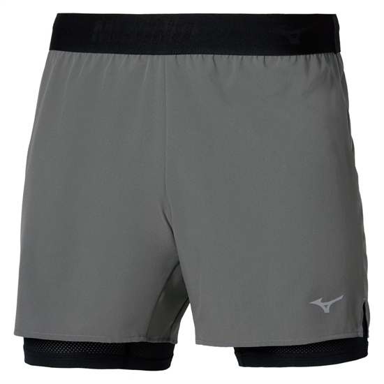 Mizuno CORE 5.5IN 2IN1 SHORT Шорты беговые Темно-серый - фото 334116