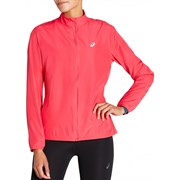 Asics SILVER JACKET (W) Куртка беговая ветрозащитная женская Розовый/Белый