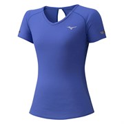 Mizuno DRYAEROFLOW TEE (W) Футболка беговая женская Синий Mizuno DRYAEROFLOW TEE (W) Футболка беговая женская Синий