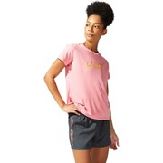 Asics SAKURA SS TOP (W) Футболка беговая женская Розовый/Золотой Asics SAKURA SS TOP (W) Футболка беговая женская Розовый/Золотой